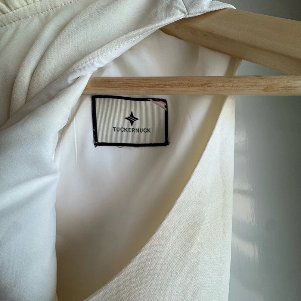 Tuckernuck Ivory Ruffle Neck Blouse - Picture 12 of 16